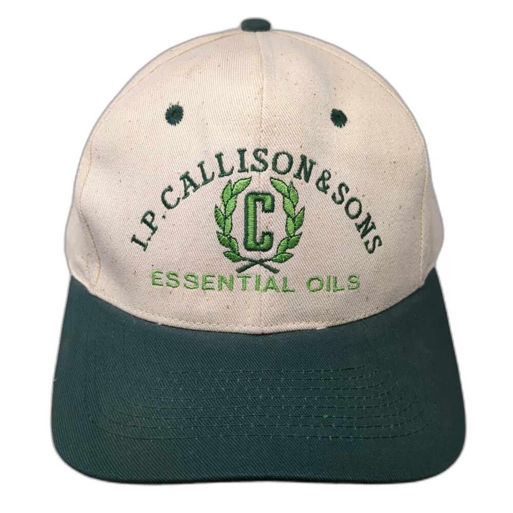 KC Snapback Hat Beige Green One Size I.P. Callison & Sons Essential Oils 5 Panel